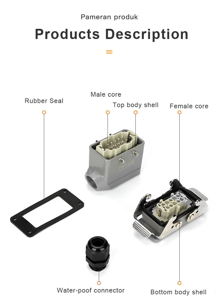 10 Pin Heavy Duty Cable Connectors Without Shell Male & Female Connectors