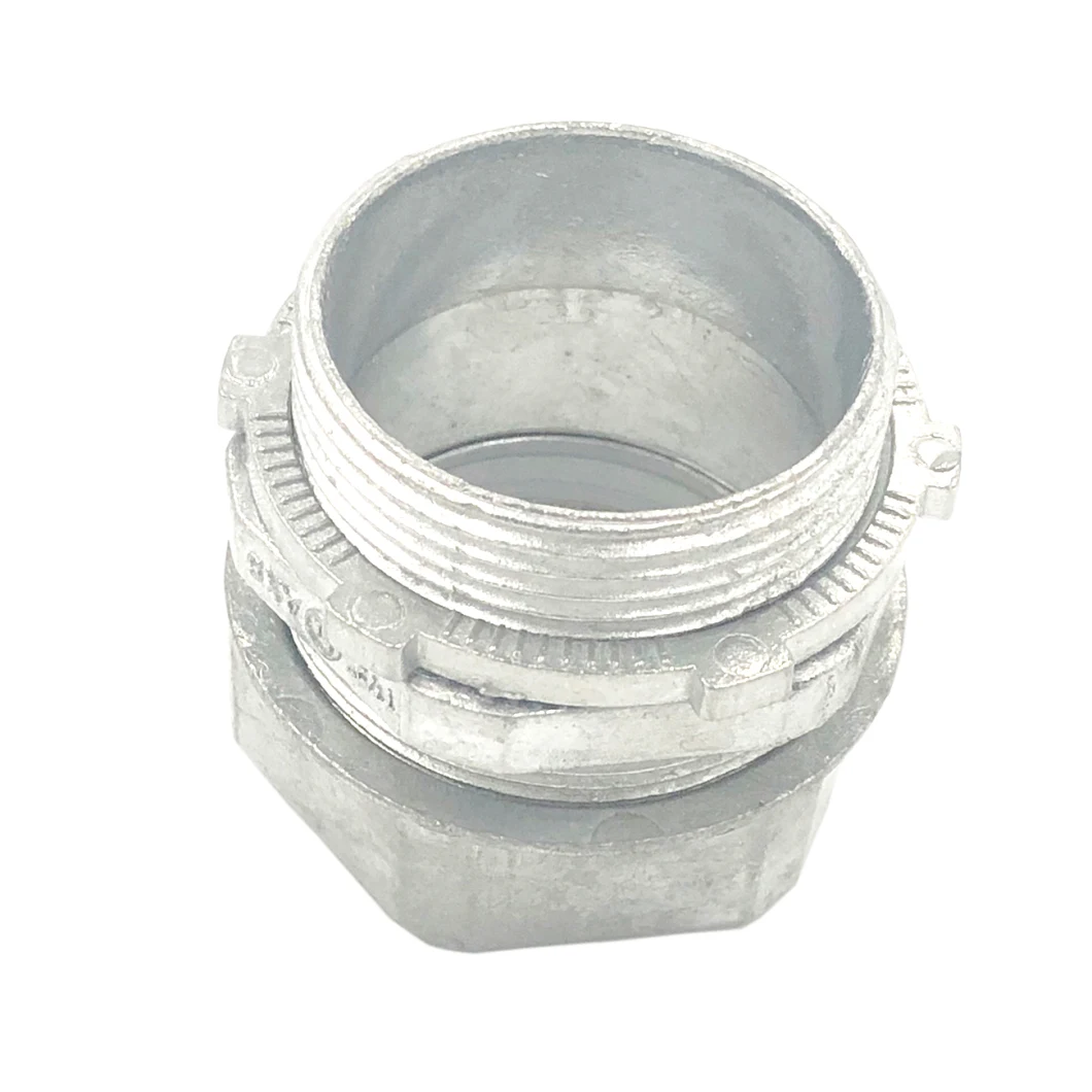 Zinc Plated Aluminum Pipe Fitting EMT Connector Compressin Type with UL Certificate