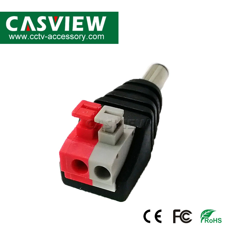 Surveillance Connect DC Male Plug Without Screw 2 Pin Spring Connector Easy Installation