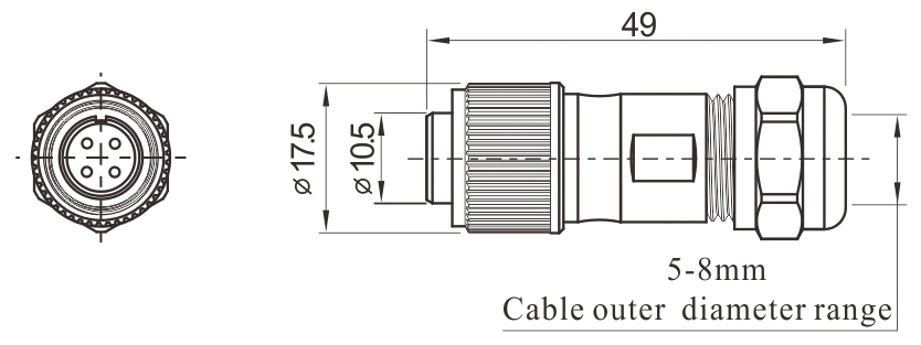 Weipu St1210 2 3 4 5 6 7 9 Pins Solder IP67 Waterproof Metal Female Plug Circular Connector