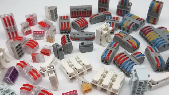 Mini Conectores de cabo de fio rápido Condutor compacto universal Conector de emenda de mola Bloco de terminais push-in Spl-2/3