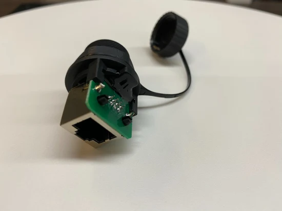 Conector de painel RJ45 à prova d'água de porca de metal para aviação com cabo de extensão