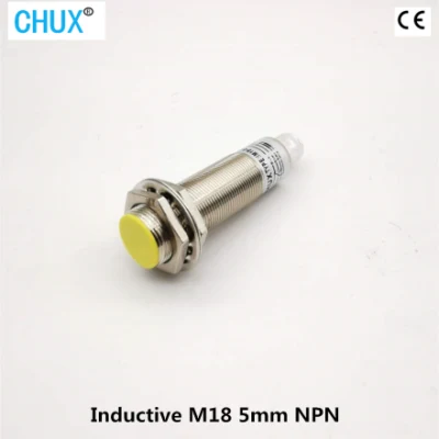 Chux 5mm Sensing M18 NPN Tipo de conector do interruptor do sensor de proximidade sem cabo